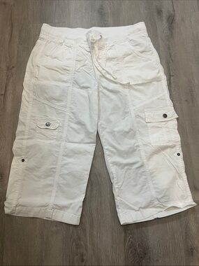 Style & Co. White Elastic Waist Shorts - Casual Pull-On